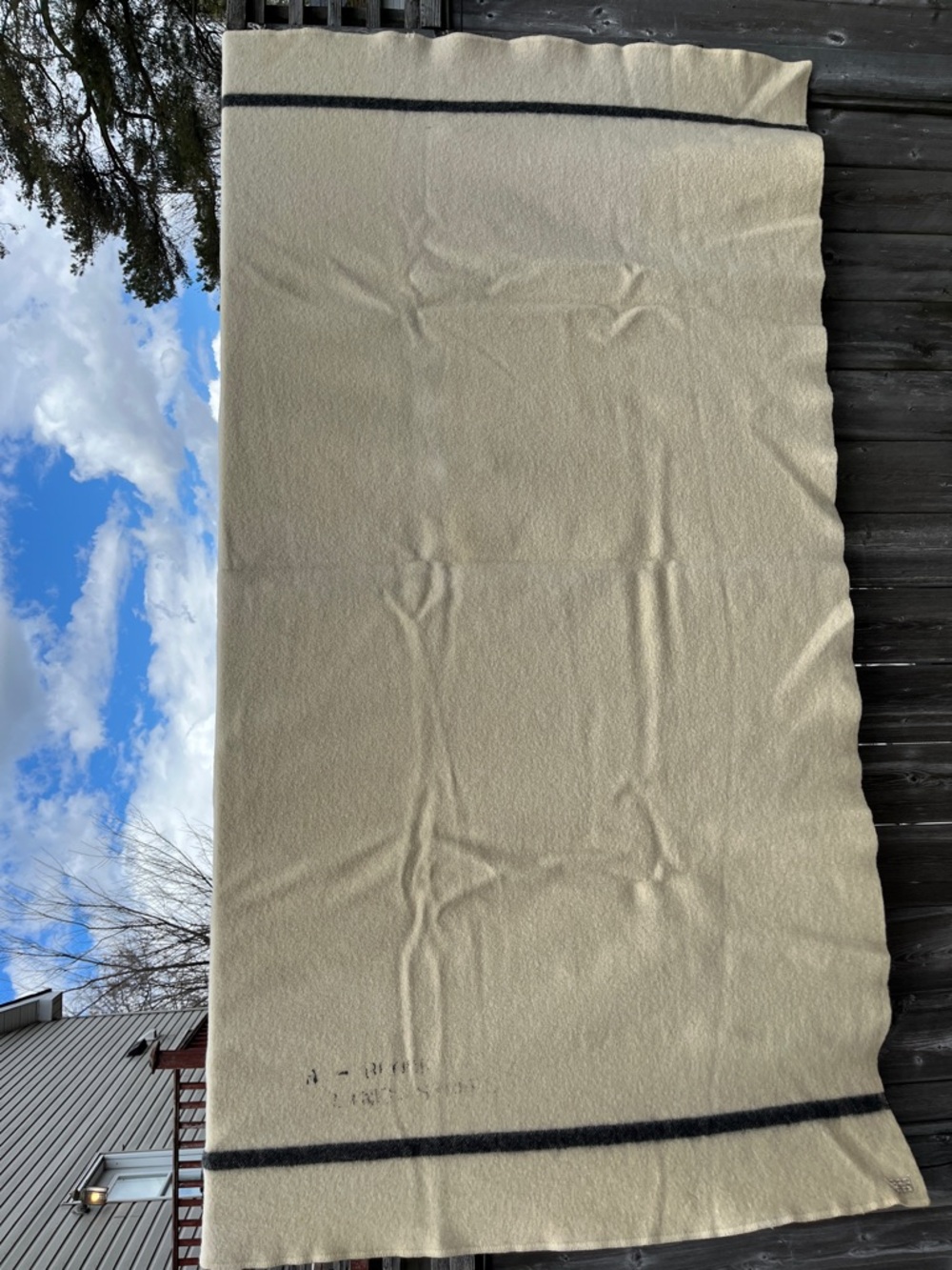 Vintage 60s Canadian Forces wool blanket
